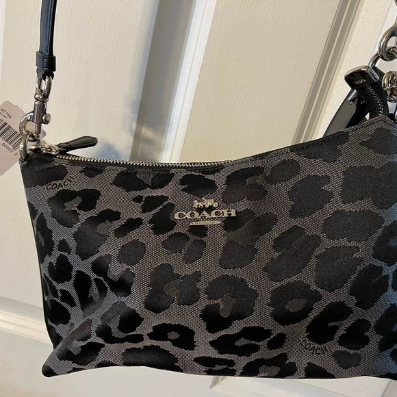 NWT Coach purse handbag black animal print leopard - Picture 1 of 9